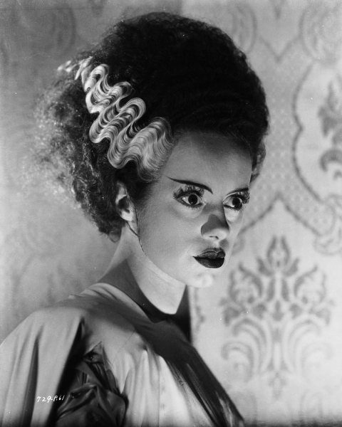 English actress Elsa Lanchester plays the woman created to be the monster's wife in 'Bride of Frankenstein' directed by...
